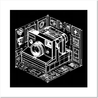 old camera wireframes design Posters and Art